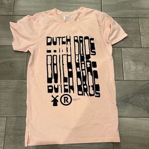 Dutch Brother Graphic T-Shirt light peach color size small